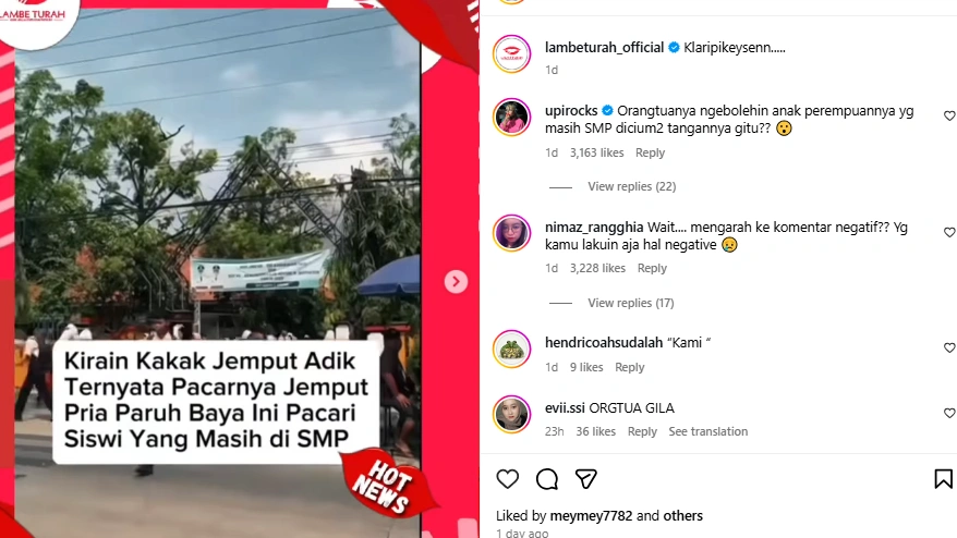 Komentar netizen mengenai konten Gunawan [Instagram/lambeturah_official]
