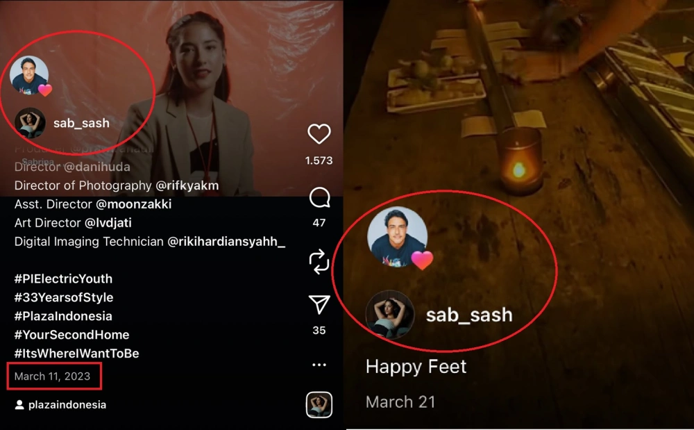 Interaksi Hamish Daud dan Sabrina di Instagram terpantau sudah ada sejak 2023. [Instagram]