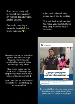 Insta Story Ernest Prakasa. (Instagram)