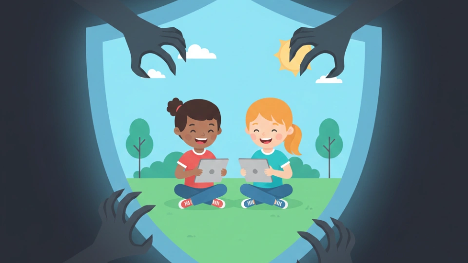 Ilustrasi Anak Bermain Gadget (Gemini AI)