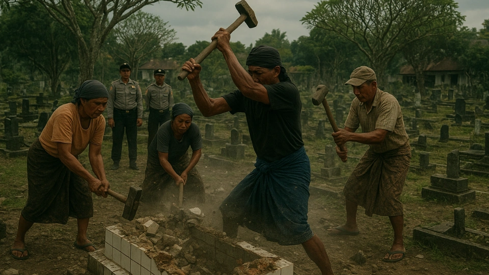 Dua Tahun Jadi Teka-Teki, Makam Misterius di Lamongan Resmi Dibongkar Warga