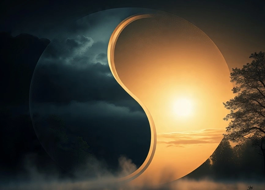 Ilustrasi gambar feng shui yang jadi tradisi budaya China [Meta AI]