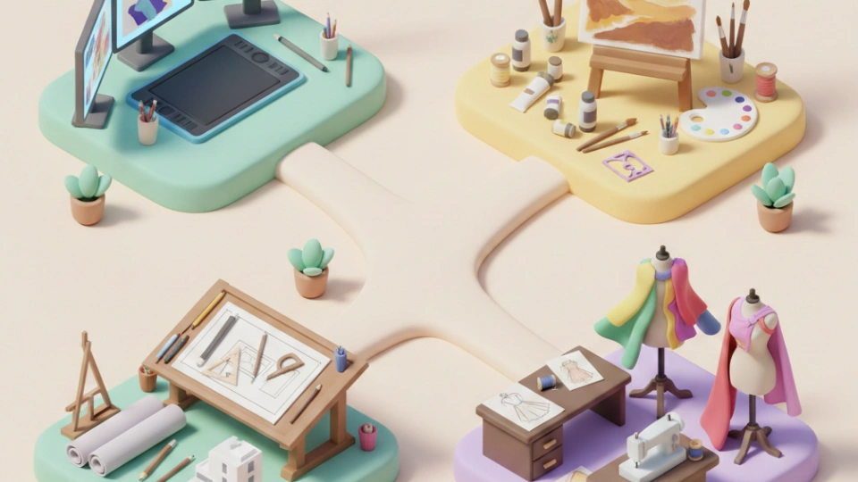 Ilustrasi  jurusan kreatif berbasis visual (Gemini AI)