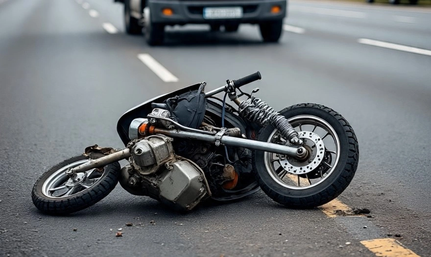 Ilustrasi kecelakaan skuter Honda Beat dengan truk Hino [Meta AI]