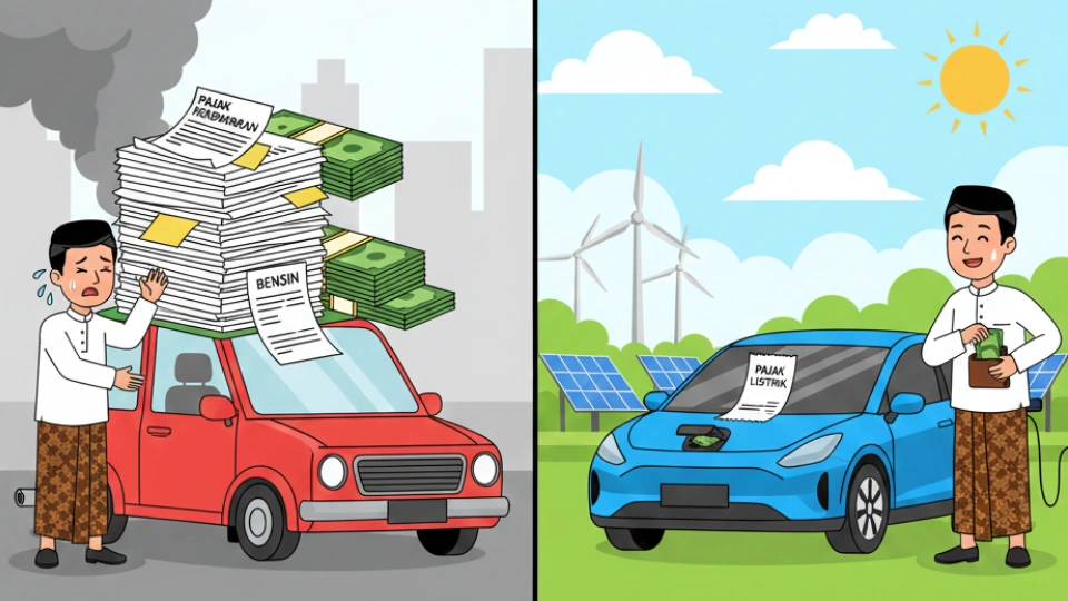 Ilustrasi Pajak Kendaraan (Gemini AI)