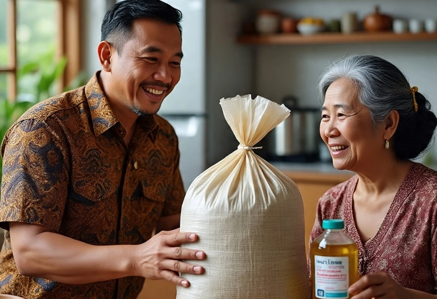 Ilustrasi Pemberian Bantuan Pangan Non Tunai atau BPNT [Meta AI