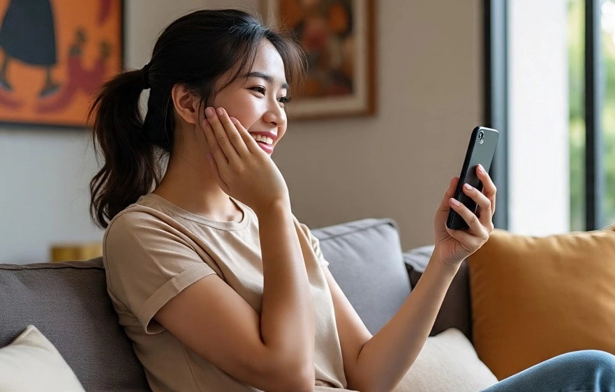 Ilustrasi seorang wanita sedang melakukan panggilan telepon (Meta AI)