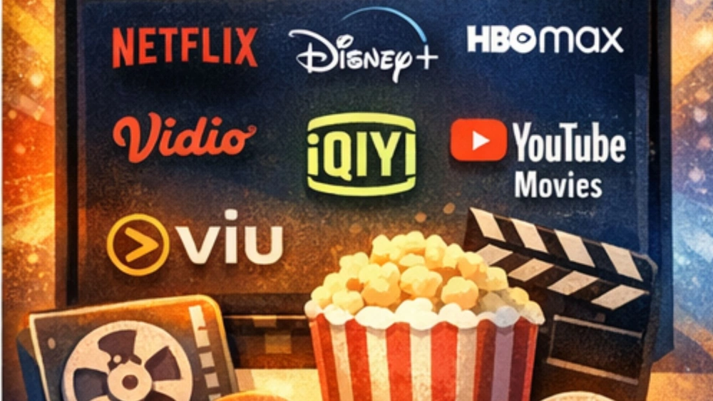 Ilustrasi platform streaming legal 2025 yang aman dan terpercaya, solusi menonton film tanpa risiko pencurian data dan kerugian finansial. 