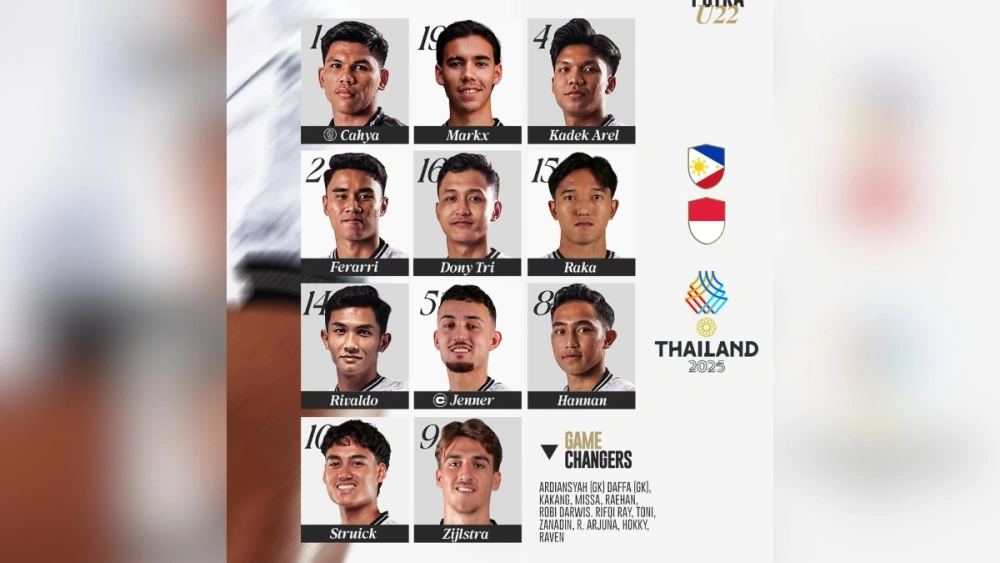 Starting eleven Timnas U-22 Indonesia vs Filipina. [Instagram]