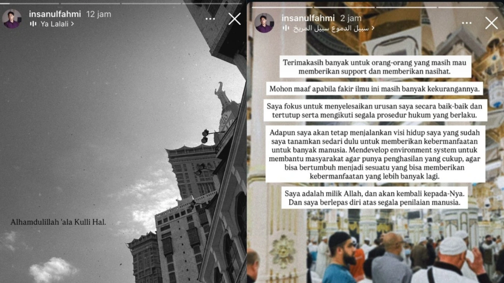 Insanul Fahmi memilih untuk menenangkan diri di tengah kasusnya. [Instagram]