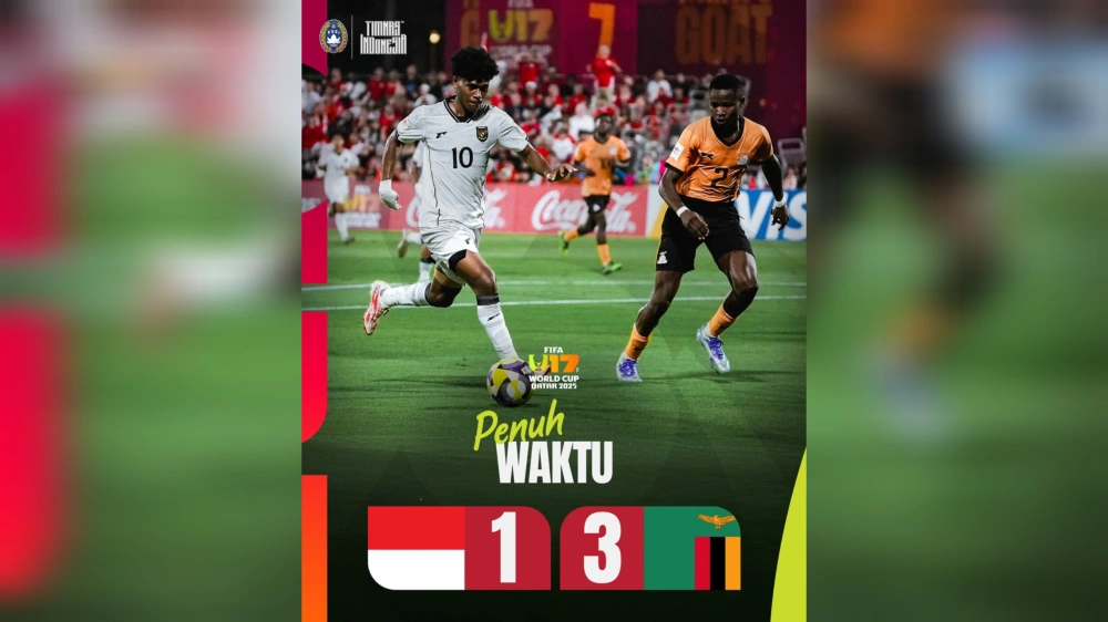 Timnas Indonesia U-17 kalah dari Zambia. [Instagram/@timnasindonesia]