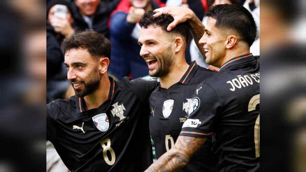 Selebrasi pemain Portugal usai cetak gol. [Instagram]