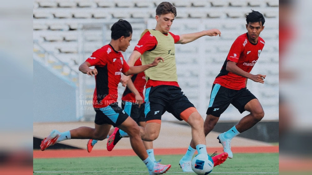 Pemain Timnas Indonesia U-22 saat latihan. [Instagram/@timnasindonesia]