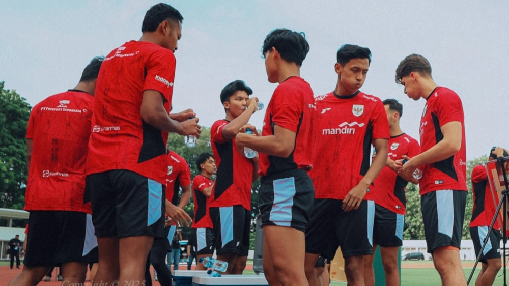 Pemain Timnas Indonesia U-22 saat latihan. [Instagram/@timnasindonesia]