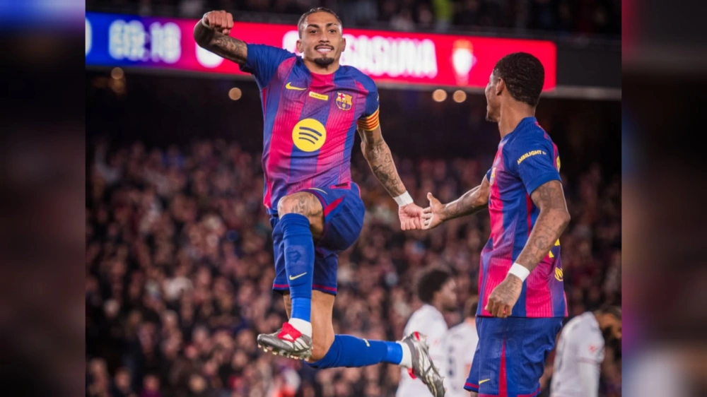 Raphinha cetak brace. [Instagram]