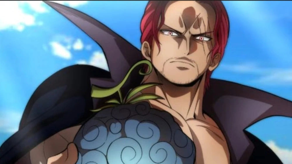 Shanks memegang buah iblis Hito Hito no Mi Model Nika. [YouTube Anime Haki]
