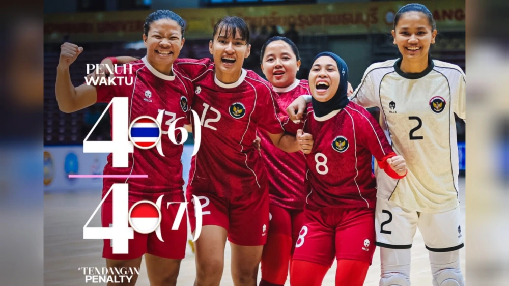 Timnas Futsal Putri Indonesia mennag penalti atas Thailand. [Instagram/@timnasfutsal]