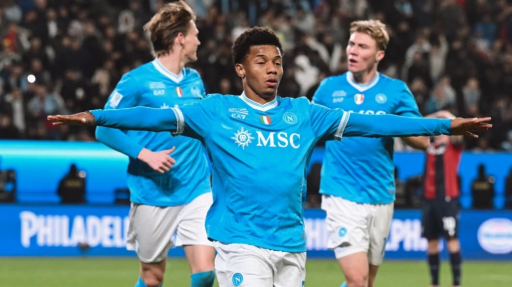 David Neres usai cetak gol. [Instagram]