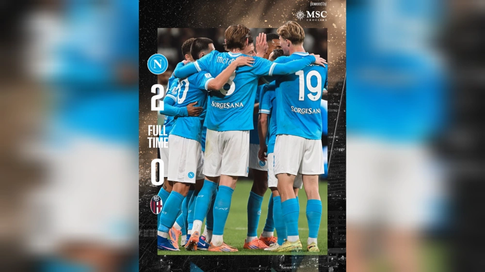 Hasil akhir Napoli vs Bologna. [Instagram]
