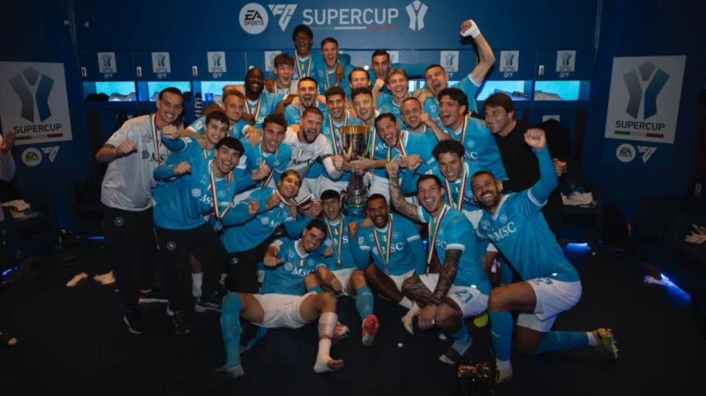 Antonio Conte dan skuad Napoli. [Instagram]