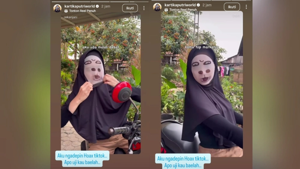 Tangkapan layar Insta Story Kartika Putri. [Instagram]