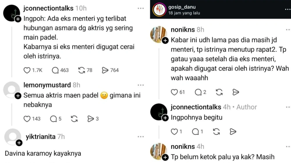 Heboh isu perselingkuhan Davina Karamoy dan eks Menpora, Dito Ariotedjo. [Istagram]