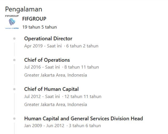 Jabatan ayah pelaku (id.linkedin.com)