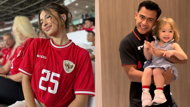 Potret Jennifer Coppen Dukung Langsung Timnas di Jepang, Pamer Kamari Digendong Pratama Arhan