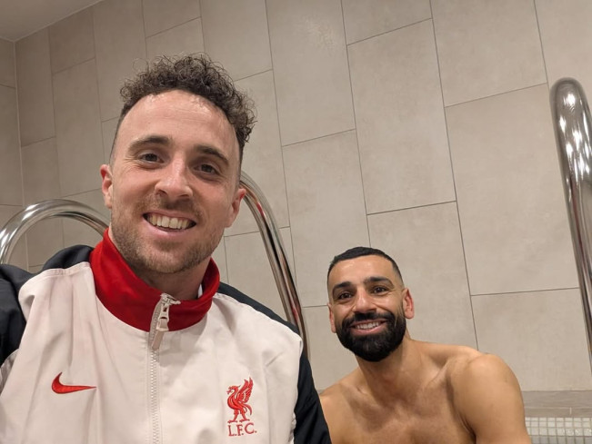 Diogo Jota dan Mo Salah. (Instagram/@mosalah)