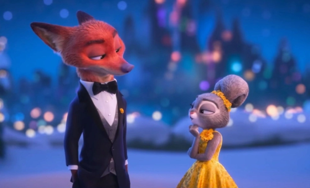 Scene Zootopia 2 ketika Judy dan Nick menghadiri acara gala. [Disney Animation]