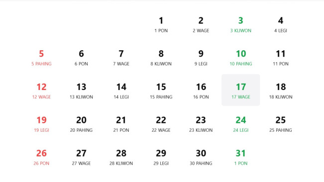 Kalender Jawa 2025 Lengkap Dari Januari Sampai Desember! Ada Link dan Weton