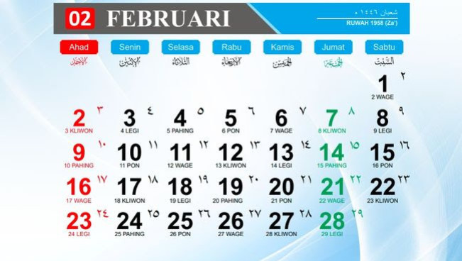 Kalender Jawa Weton 5 Februari 2025 Jatuh Rabu Pon, Jangan Jalan Jauh ke Arah Timur Laut