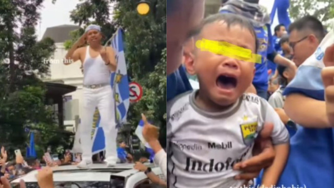 Viral Dediphobia saat Konvoi Persib, Bocah Nangis Lihat KDM Joget-Joget