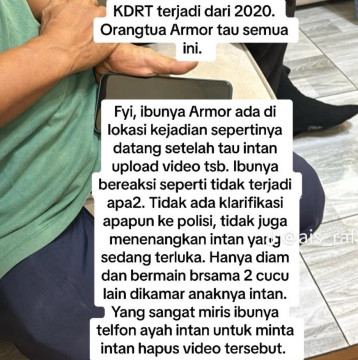 Fakta Baru KDRT Cut Intan: Orang Tua Armor Toreador Diduga Tutup Mata