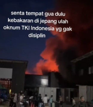 Kebakaran di Senta, Jepang. (TikTok @asahisan22)