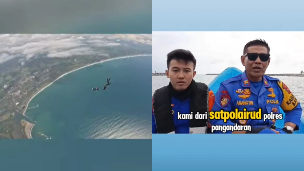 Kecelakaan terjun payung di Pangandaran. [instagram]