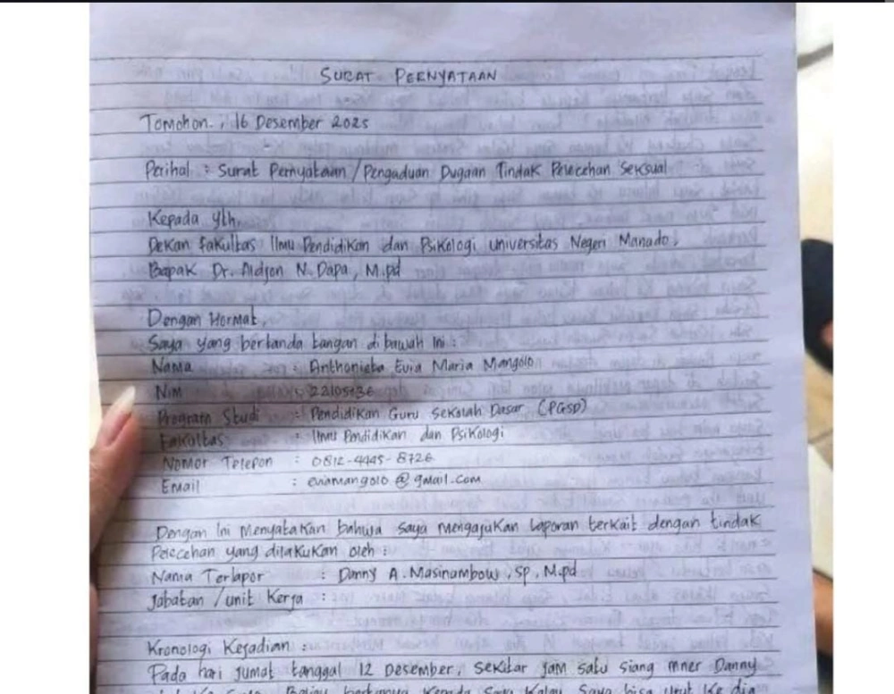 Kematian Evia Maria Mangolo Di Tomohon Polisi Selidiki Surat Dugaan Pelecehan