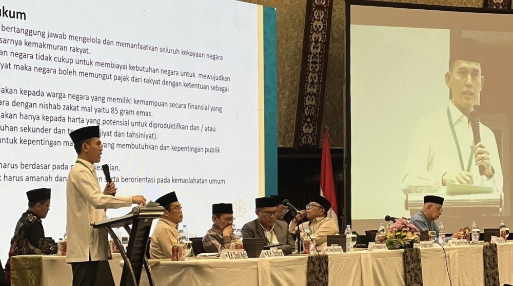 Ketua MUI Bidang Fatwa Prof KH Asrorun Ni'am Sholeh menjelaskan hasil Fatwa Munas MUI terbaru di Jakarta, Senin (24/11/2025). [Dok. MUI]