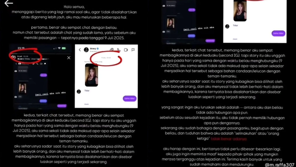 Klarifikasi Lintang soal hubungannya dengan Bravy. [TikTok]