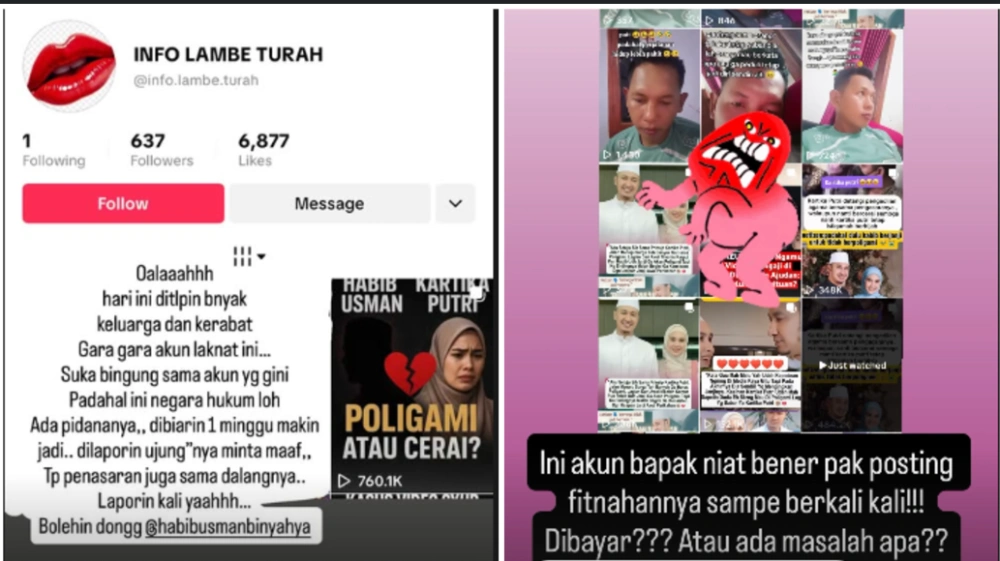 Kolase Gosip Kartika Putri (Story Instagram)