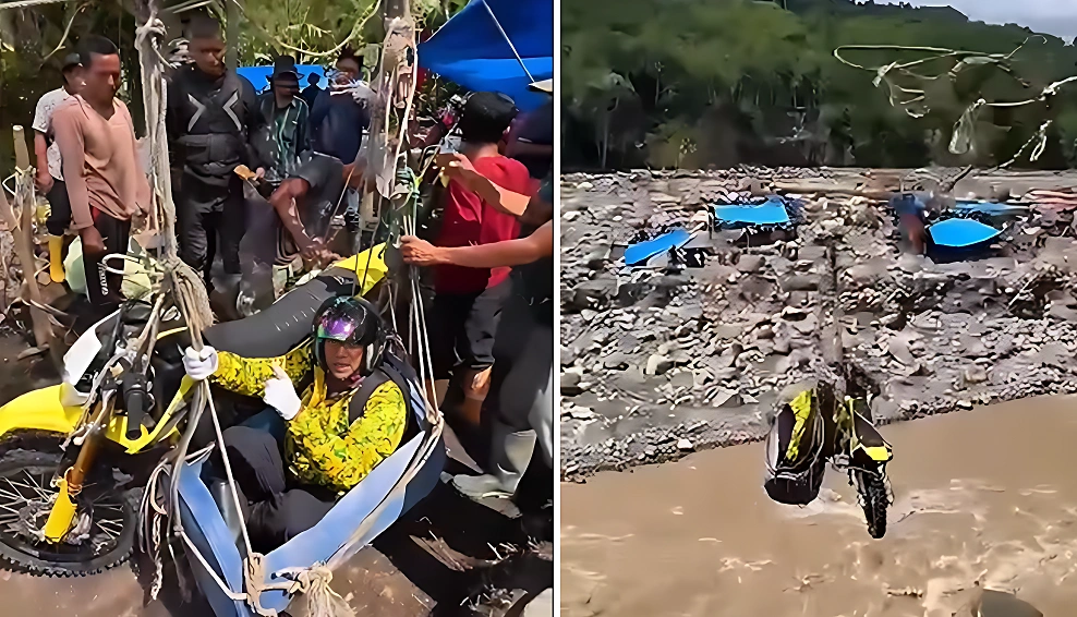 Kolase Muchsin Hasan hampir terjatuh (Instagram)