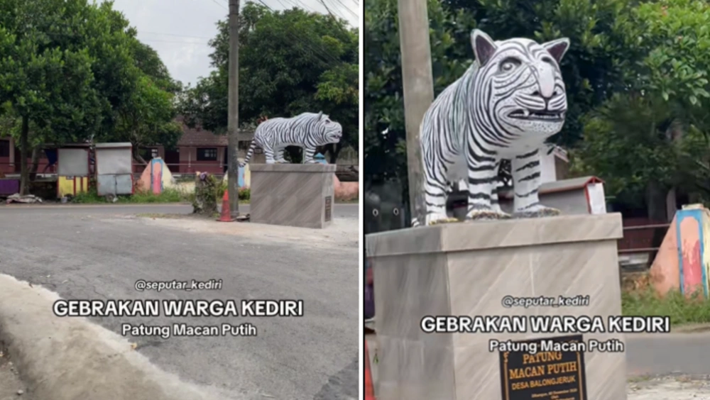 Kolase Patung Macan (TikTok)