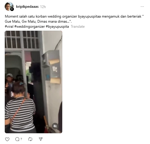 Tangkapan layar penggerebekan Ayu Puspa (Threads)