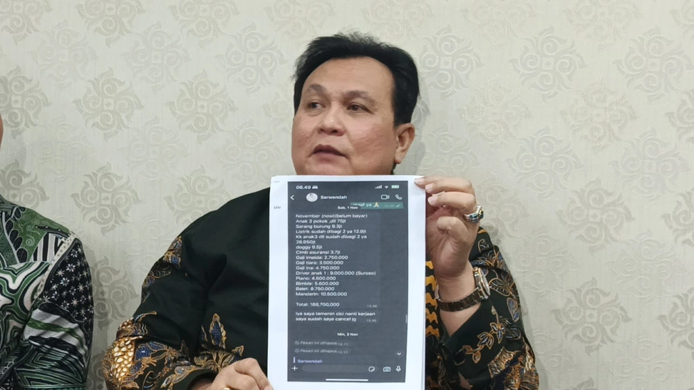  Minola Sebayang, kuasa hukum Ruben Onsu beberkan transferan Ruban Onsu kepada Sarwendah. [FTNews/Selvianus Kopong Basar]