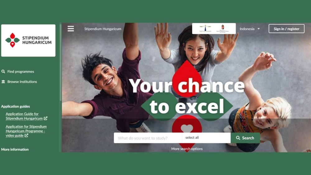 Laman Pendaftaran Stipendium Hungaricum Scholarship. [Stipendiumhungaricum.hu]