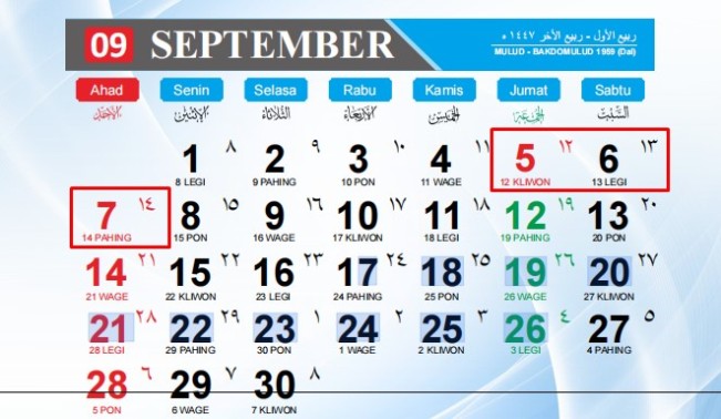 Jadwal Libur Panjang Bulan September 2025: Dimulai Jumat Bertepatan Maulid Nabi