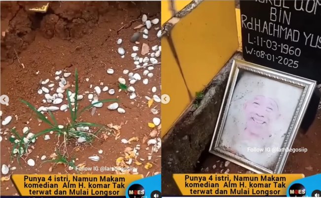Makam Nurul Qomar saat ini. (Instagram/@lambegosiip)
