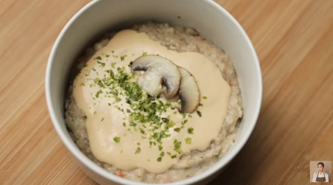 Beef mushroom risotto. (YouTube)