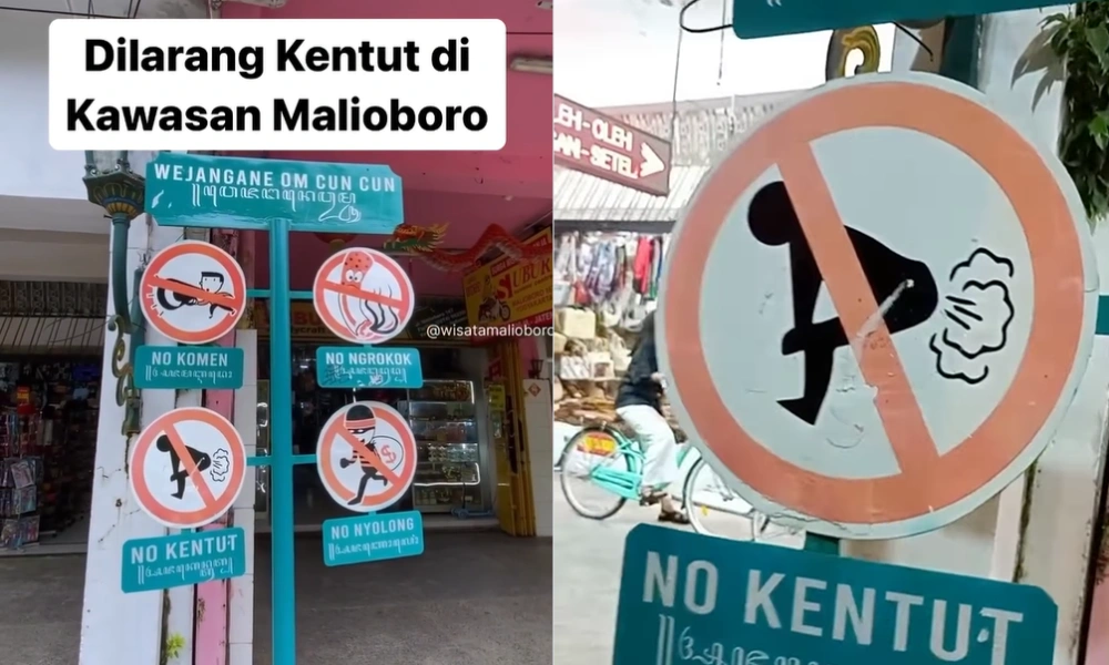 Unik dan Viral, Rambu No Kentut di Malioboro Yogyakarta, Bikin Warganet Terhibur