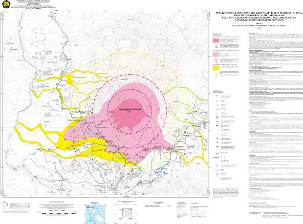  Peta kawasan rawan bencana Gunung Burni Telong Bener Meriah, Aceh [Foto: PVMBG]